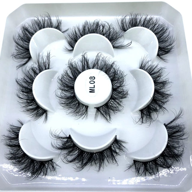 HBZGTLAD 2/5/8 Pairs 3D Mink Hair False Eyelashes Natural/Thick Long Eye Lashes Wispy Makeup Beauty Extension Tools