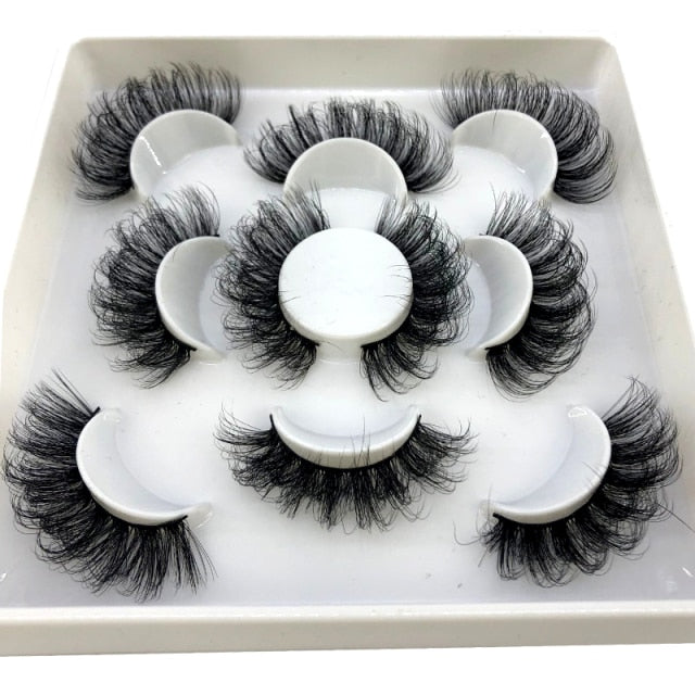 HBZGTLAD 2/5/8 Pairs 3D Mink Hair False Eyelashes Natural/Thick Long Eye Lashes Wispy Makeup Beauty Extension Tools