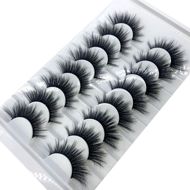 HBZGTLAD 2/5/8 Pairs 3D Mink Hair False Eyelashes Natural/Thick Long Eye Lashes Wispy Makeup Beauty Extension Tools