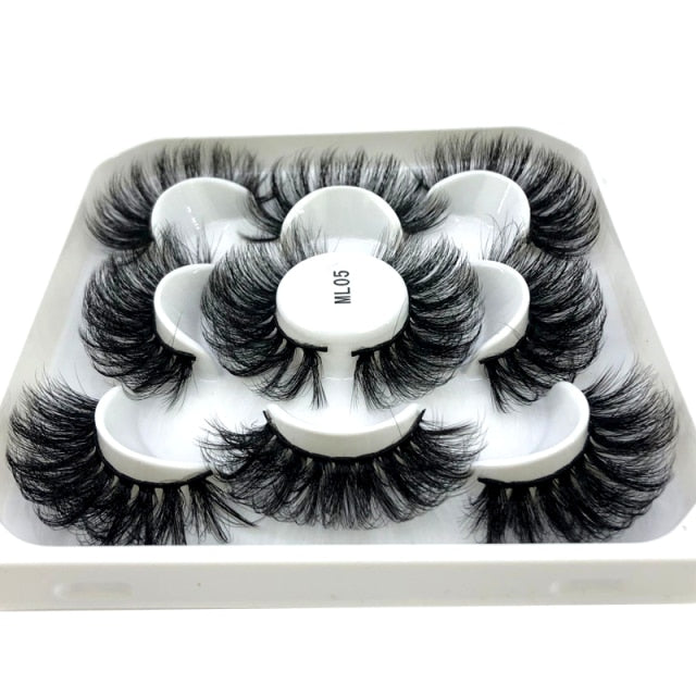 HBZGTLAD 2/5/8 Pairs 3D Mink Hair False Eyelashes Natural/Thick Long Eye Lashes Wispy Makeup Beauty Extension Tools