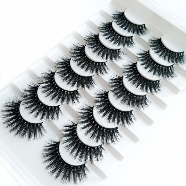 HBZGTLAD 2/5/8 Pairs 3D Mink Hair False Eyelashes Natural/Thick Long Eye Lashes Wispy Makeup Beauty Extension Tools