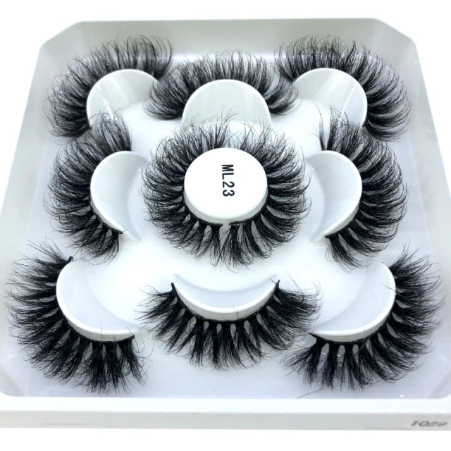 HBZGTLAD 2/5/8 Pairs 3D Mink Hair False Eyelashes Natural/Thick Long Eye Lashes Wispy Makeup Beauty Extension Tools