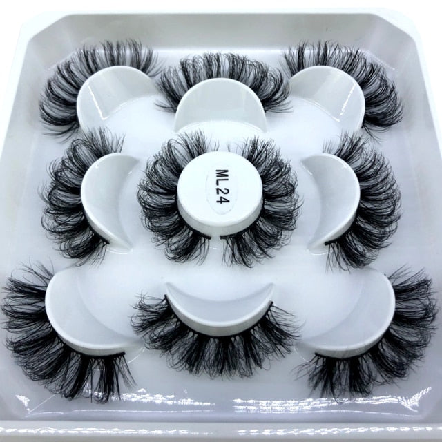 HBZGTLAD 2/5/8 Pairs 3D Mink Hair False Eyelashes Natural/Thick Long Eye Lashes Wispy Makeup Beauty Extension Tools