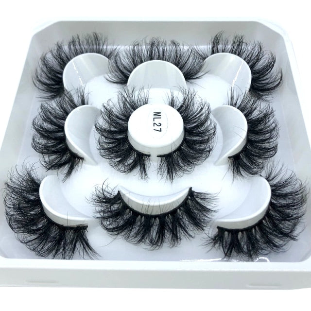 HBZGTLAD 2/5/8 Pairs 3D Mink Hair False Eyelashes Natural/Thick Long Eye Lashes Wispy Makeup Beauty Extension Tools