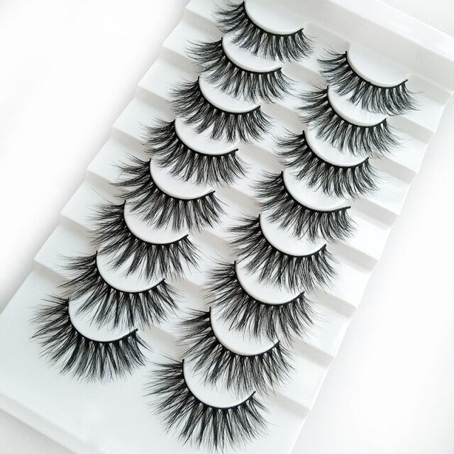 HBZGTLAD 2/5/8 Pairs 3D Mink Hair False Eyelashes Natural/Thick Long Eye Lashes Wispy Makeup Beauty Extension Tools