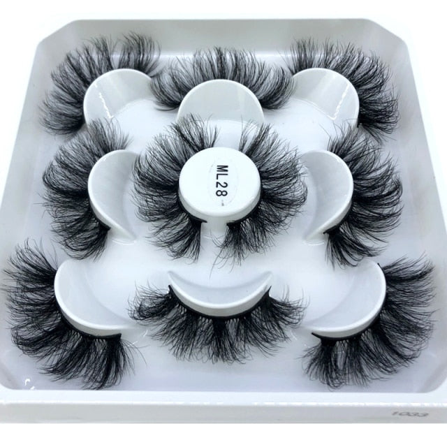 HBZGTLAD 2/5/8 Pairs 3D Mink Hair False Eyelashes Natural/Thick Long Eye Lashes Wispy Makeup Beauty Extension Tools