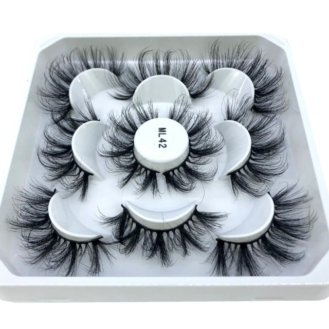 HBZGTLAD 2/5/8 Pairs 3D Mink Hair False Eyelashes Natural/Thick Long Eye Lashes Wispy Makeup Beauty Extension Tools