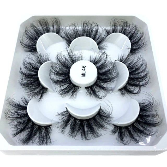 HBZGTLAD 2/5/8 Pairs 3D Mink Hair False Eyelashes Natural/Thick Long Eye Lashes Wispy Makeup Beauty Extension Tools