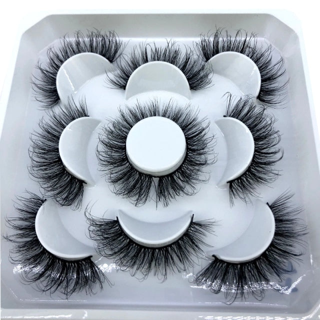 HBZGTLAD 2/5/8 Pairs 3D Mink Hair False Eyelashes Natural/Thick Long Eye Lashes Wispy Makeup Beauty Extension Tools