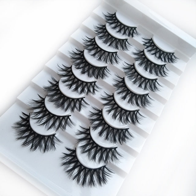 HBZGTLAD 2/5/8 Pairs 3D Mink Hair False Eyelashes Natural/Thick Long Eye Lashes Wispy Makeup Beauty Extension Tools