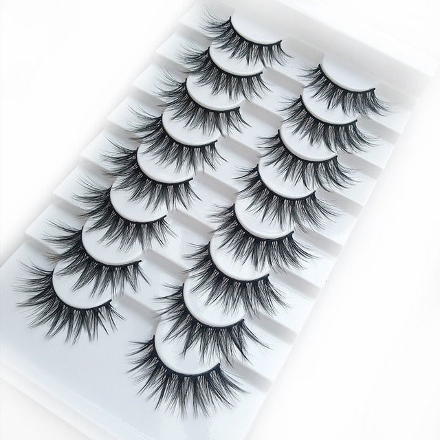 HBZGTLAD 2/5/8 Pairs 3D Mink Hair False Eyelashes Natural/Thick Long Eye Lashes Wispy Makeup Beauty Extension Tools