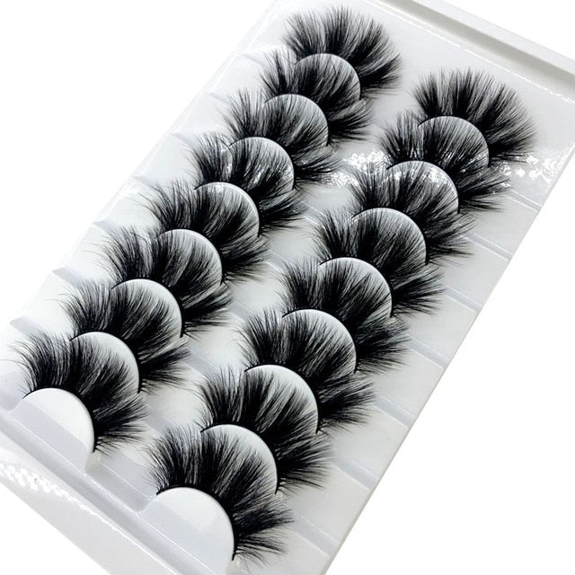 HBZGTLAD 2/5/8 Pairs 3D Mink Hair False Eyelashes Natural/Thick Long Eye Lashes Wispy Makeup Beauty Extension Tools