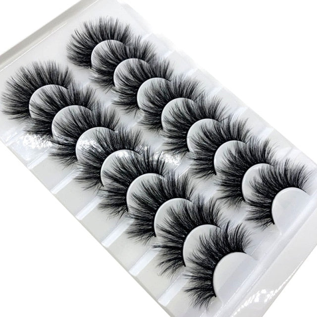 HBZGTLAD 2/5/8 Pairs 3D Mink Hair False Eyelashes Natural/Thick Long Eye Lashes Wispy Makeup Beauty Extension Tools