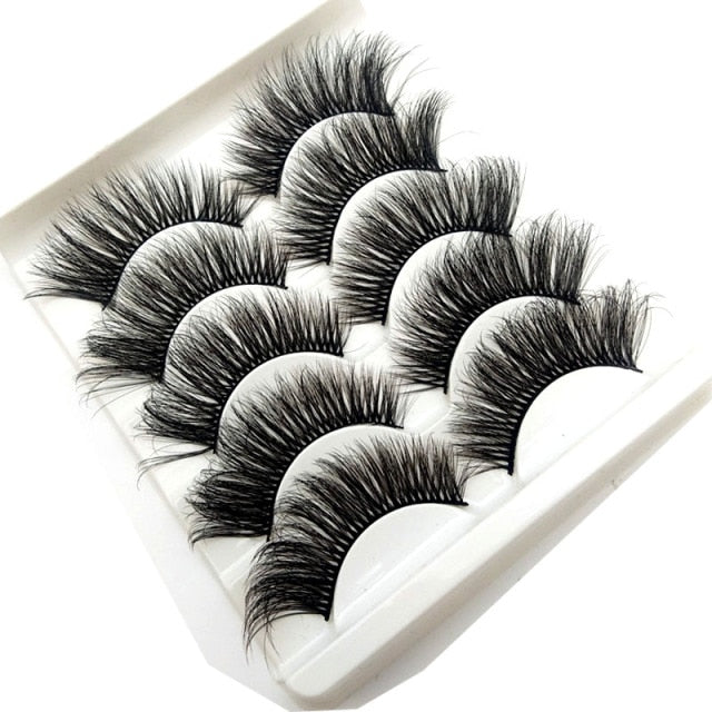 HBZGTLAD 2/5/8 Pairs 3D Mink Hair False Eyelashes Natural/Thick Long Eye Lashes Wispy Makeup Beauty Extension Tools