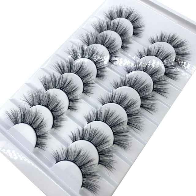 HBZGTLAD 2/5/8 Pairs 3D Mink Hair False Eyelashes Natural/Thick Long Eye Lashes Wispy Makeup Beauty Extension Tools