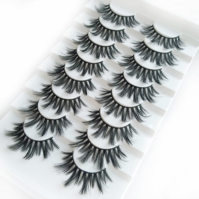 HBZGTLAD 2/5/8 Pairs 3D Mink Hair False Eyelashes Natural/Thick Long Eye Lashes Wispy Makeup Beauty Extension Tools