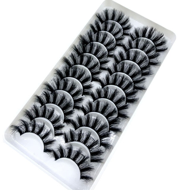 HBZGTLAD 2/5/8 Pairs 3D Mink Hair False Eyelashes Natural/Thick Long Eye Lashes Wispy Makeup Beauty Extension Tools