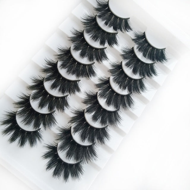 HBZGTLAD 2/5/8 Pairs 3D Mink Hair False Eyelashes Natural/Thick Long Eye Lashes Wispy Makeup Beauty Extension Tools