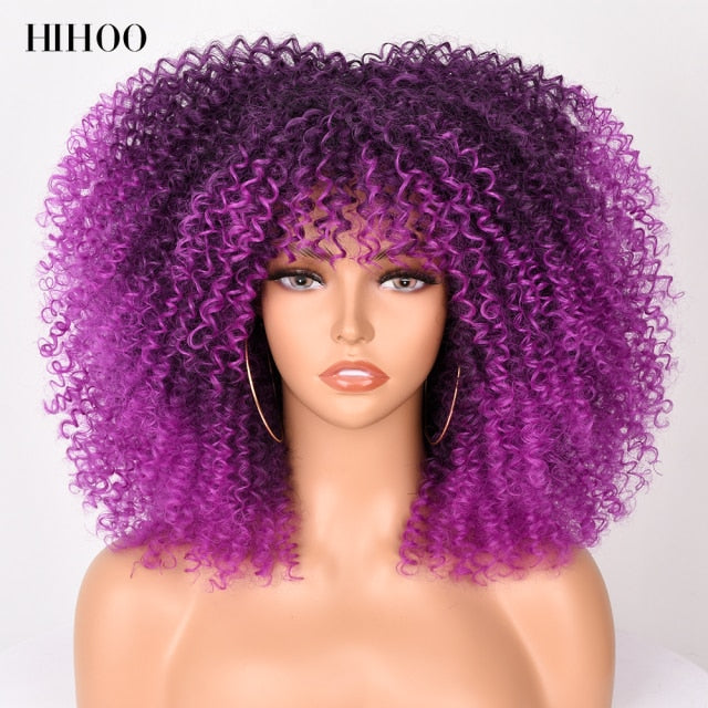 Natural Glueless Short Hair Afro Curly Wig