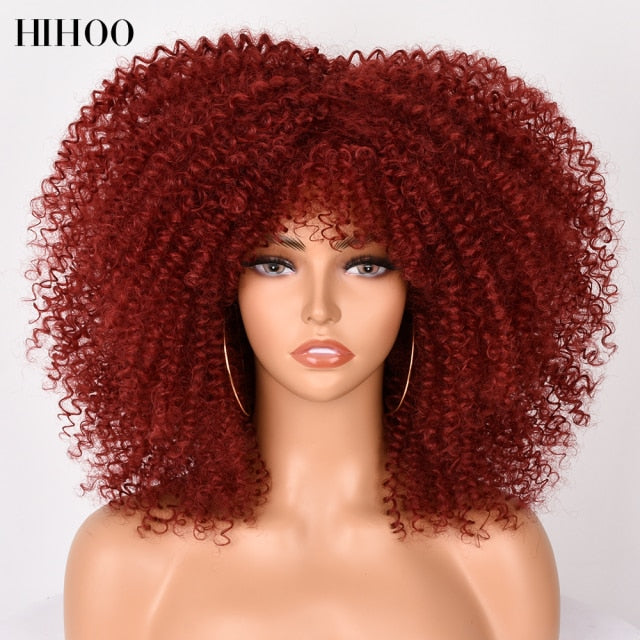 Natural Glueless Short Hair Afro Curly Wig