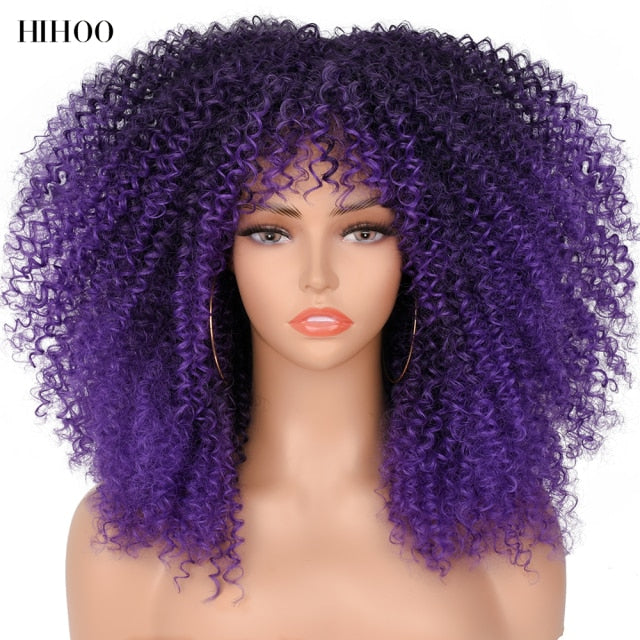 Natural Glueless Short Hair Afro Curly Wig