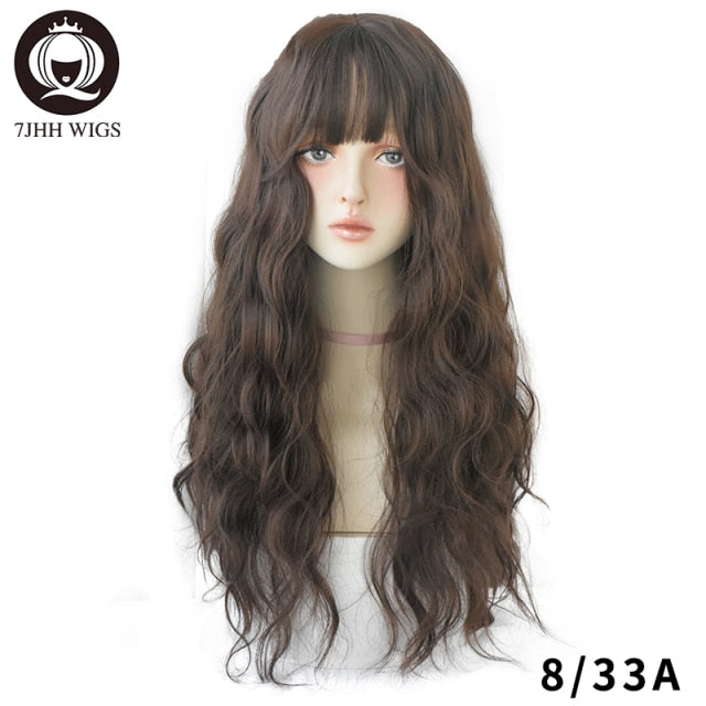 Long Omber Brown Hair Layered Heat Resistant Cosplay Party Synthetic Wig