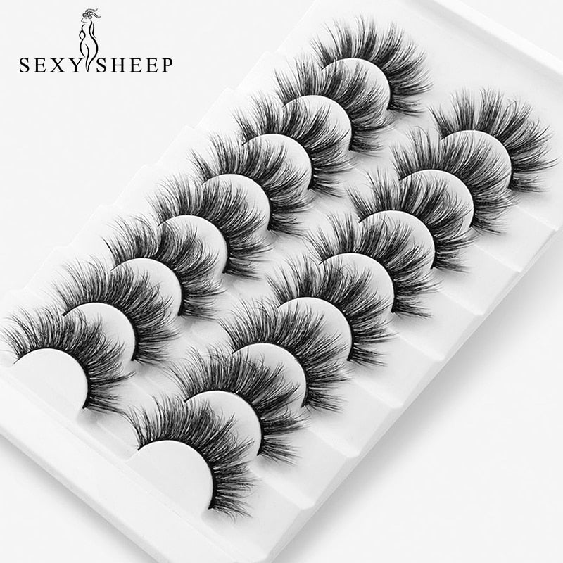 New 5/8 pairs natural 3d faux mink eyelashes extension