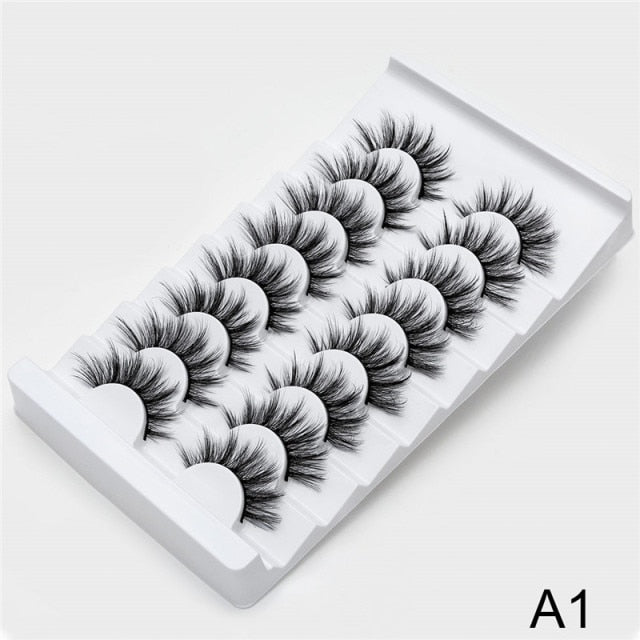 New 5/8 pairs natural 3d faux mink eyelashes extension