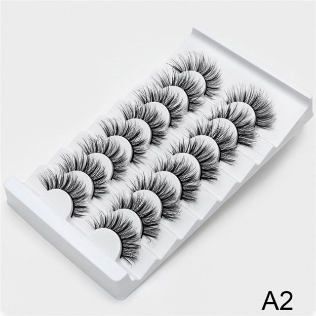 New 5/8 pairs natural 3d faux mink eyelashes extension