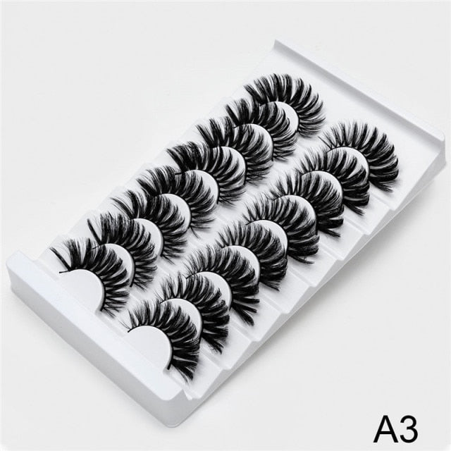 New 5/8 pairs natural 3d faux mink eyelashes extension