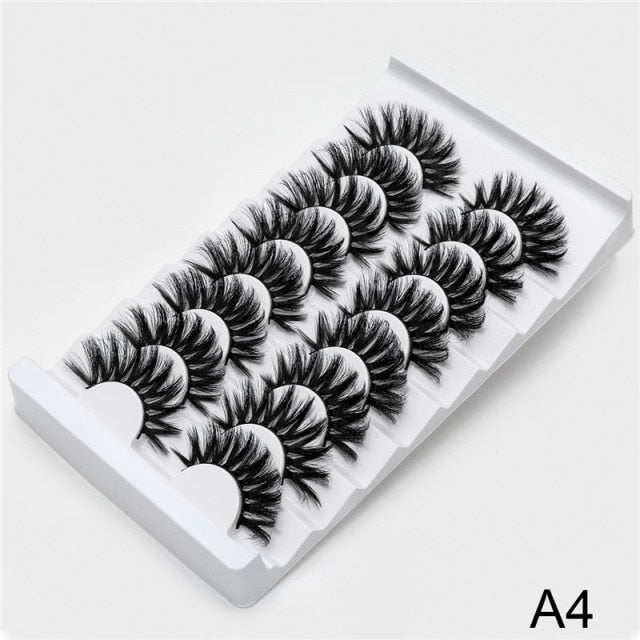 New 5/8 pairs natural 3d faux mink eyelashes extension