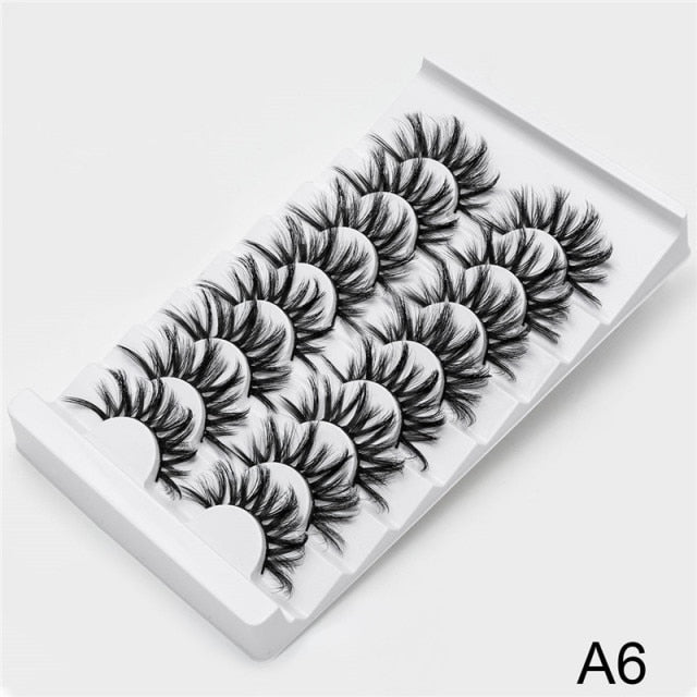 New 5/8 pairs natural 3d faux mink eyelashes extension