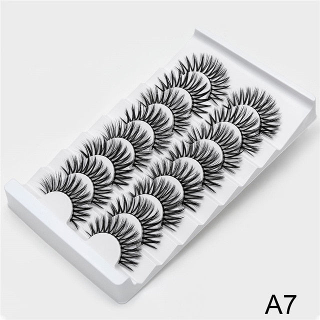 New 5/8 pairs natural 3d faux mink eyelashes extension