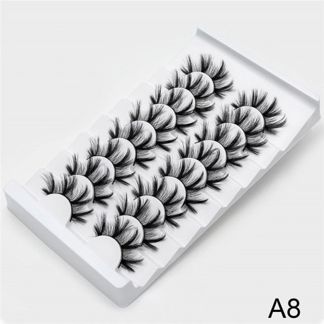 New 5/8 pairs natural 3d faux mink eyelashes extension