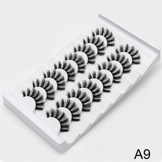 New 5/8 pairs natural 3d faux mink eyelashes extension