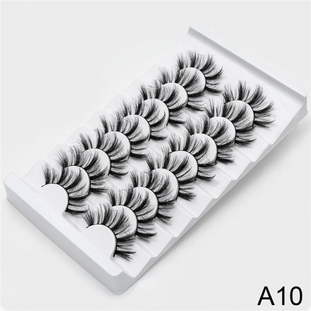 New 5/8 pairs natural 3d faux mink eyelashes extension