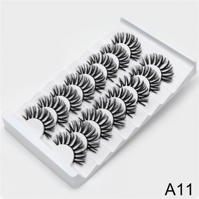 New 5/8 pairs natural 3d faux mink eyelashes extension