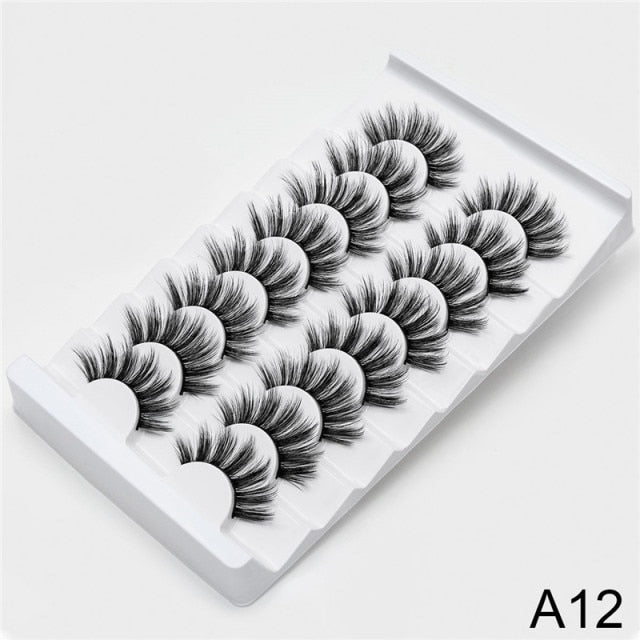 New 5/8 pairs natural 3d faux mink eyelashes extension