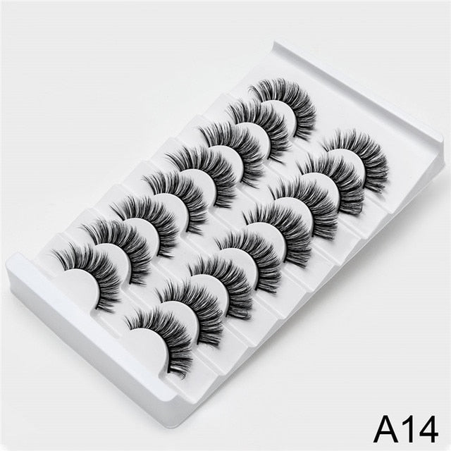 New 5/8 pairs natural 3d faux mink eyelashes extension