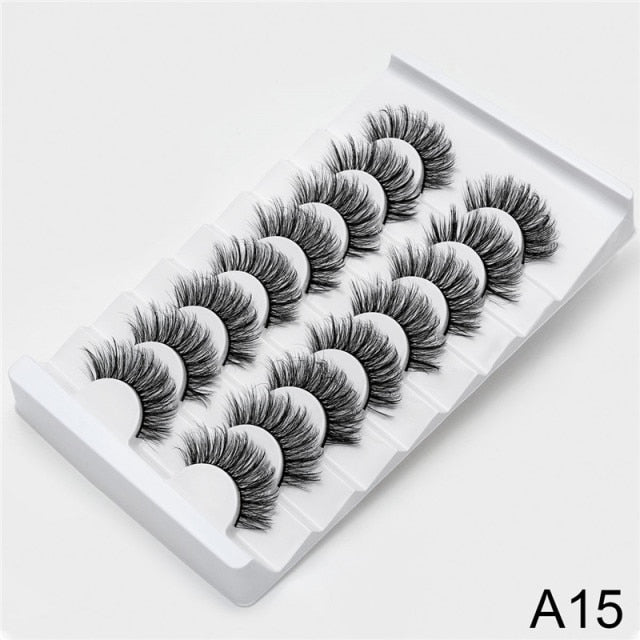 New 5/8 pairs natural 3d faux mink eyelashes extension