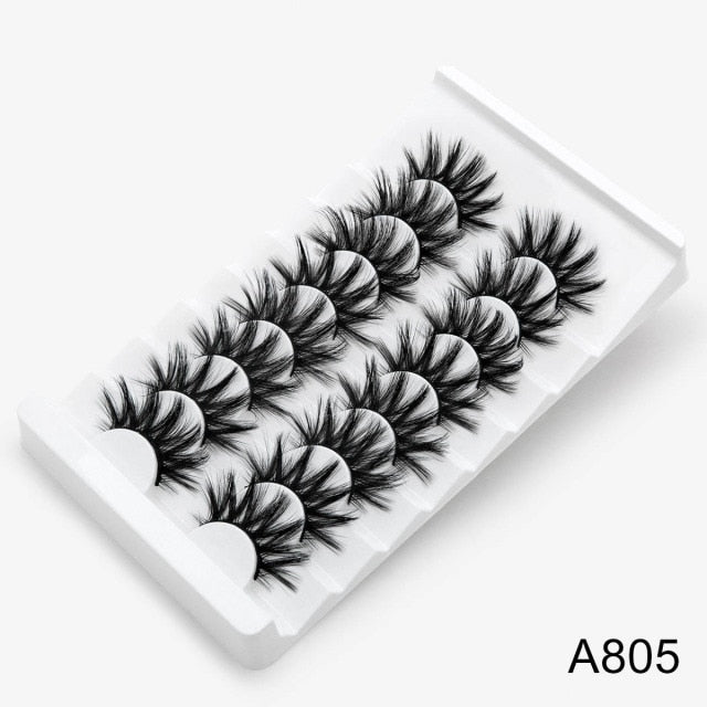 New 5/8 pairs natural 3d faux mink eyelashes extension