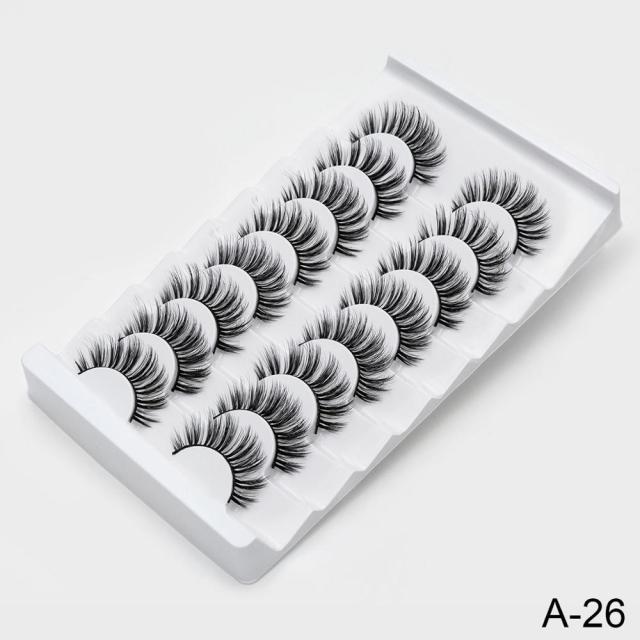 New 5/8 pairs natural 3d faux mink eyelashes extension