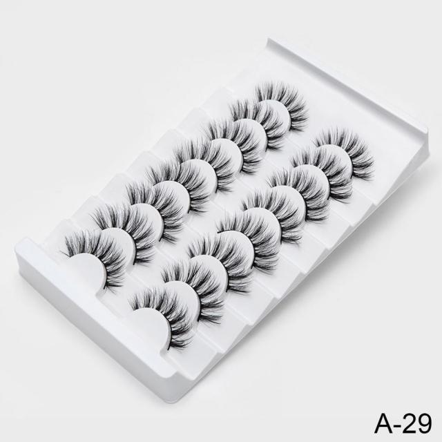 New 5/8 pairs natural 3d faux mink eyelashes extension