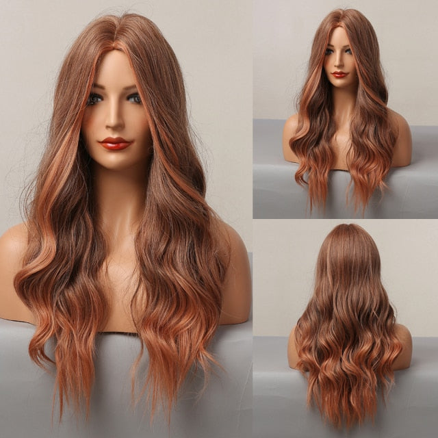 Long Dark Red Synthetic Heat Resistant Wig