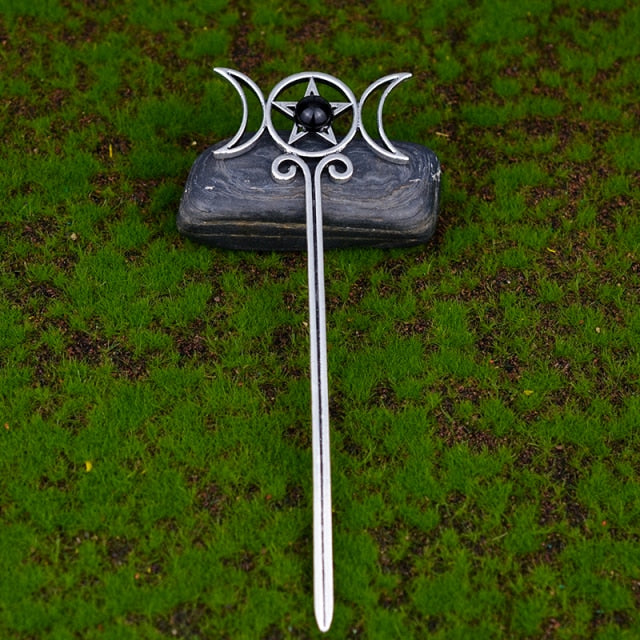 Witch Sword Crescent Moon Goddess Hair Stick Jewelry For Women