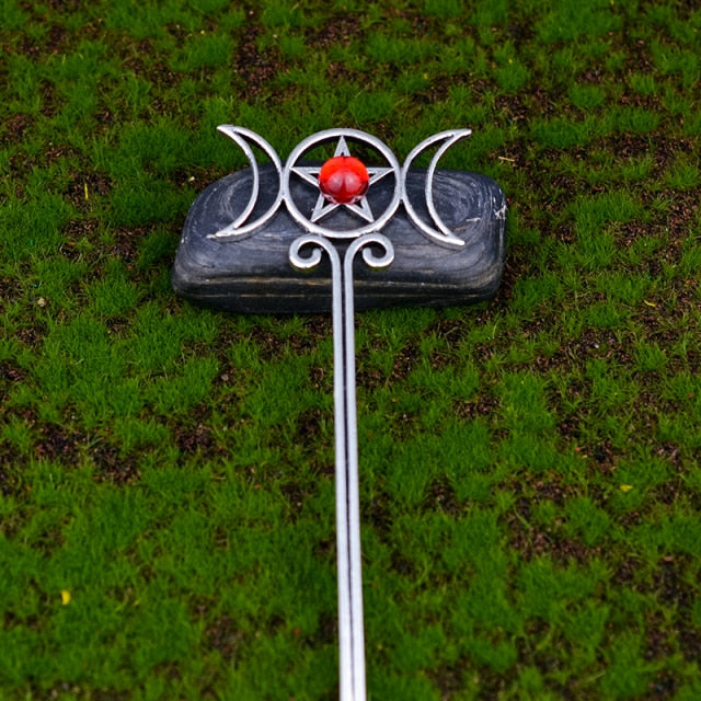 Witch Sword Crescent Moon Goddess Hair Stick Jewelry For Women