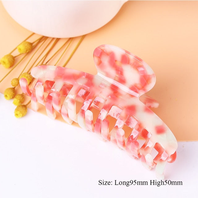 Large geometric square leopard Bow hair clip