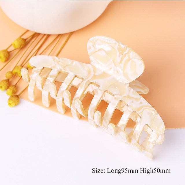 Large geometric square leopard Bow hair clip