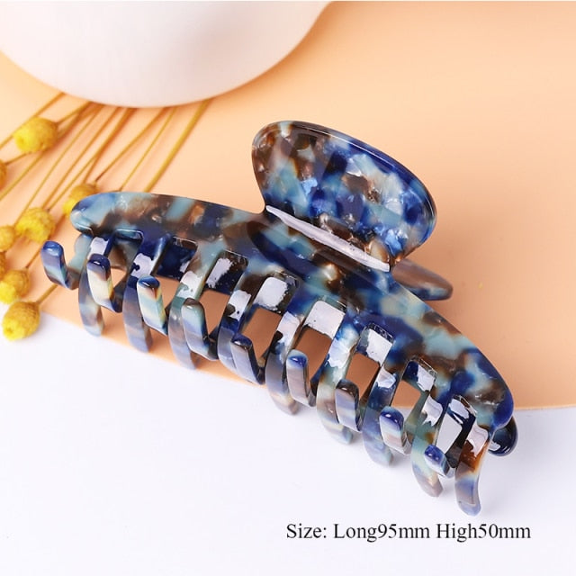 Large geometric square leopard Bow hair clip