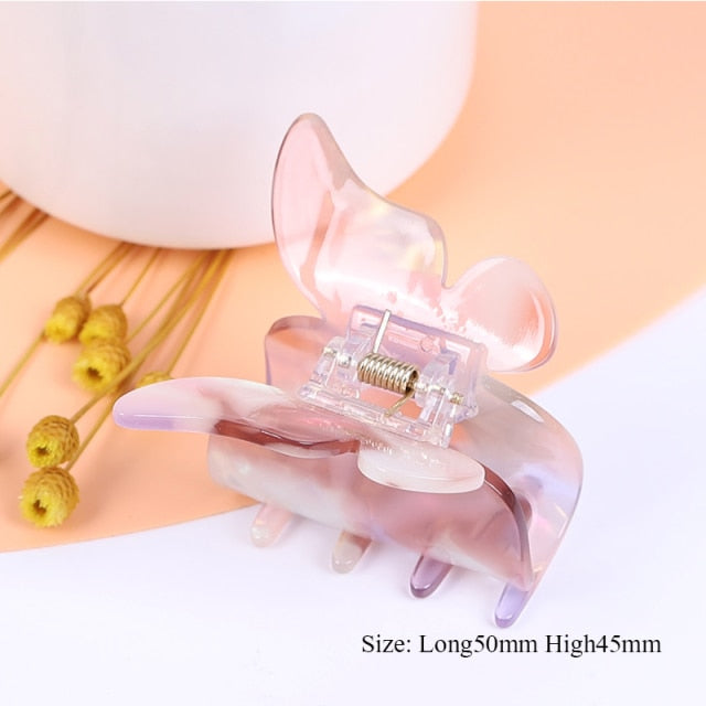 Large geometric square leopard Bow hair clip